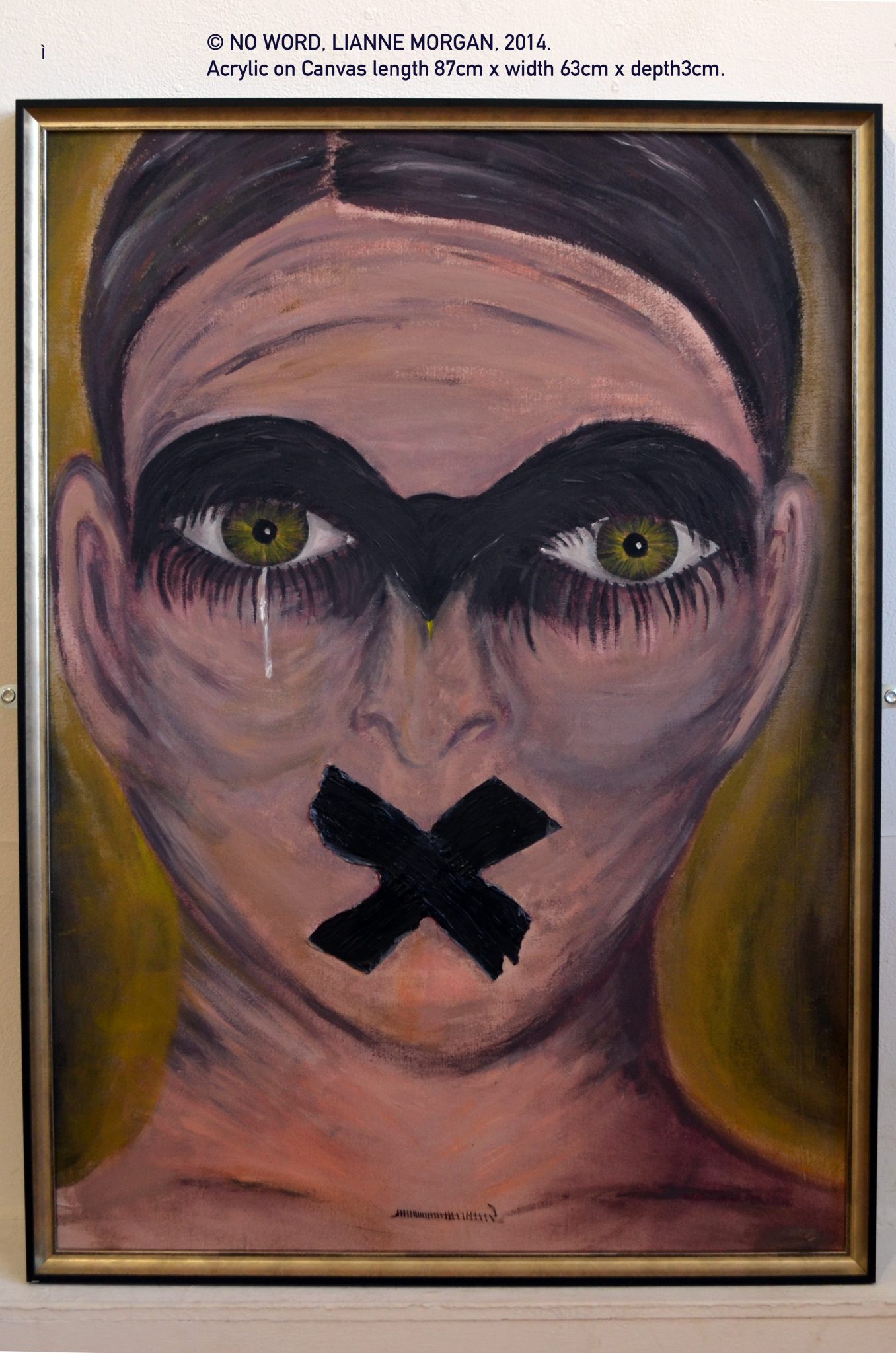 No Word, Acrylic on Canvas in a wooden frame. 87cm x 63cm